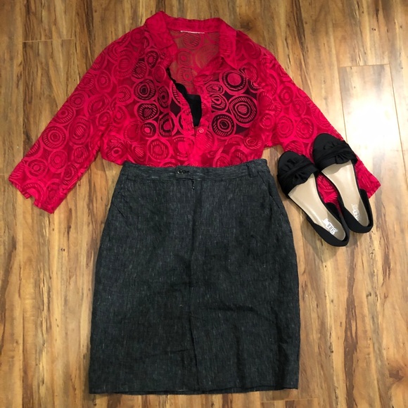 Tops - Sheer Patterned Blouse